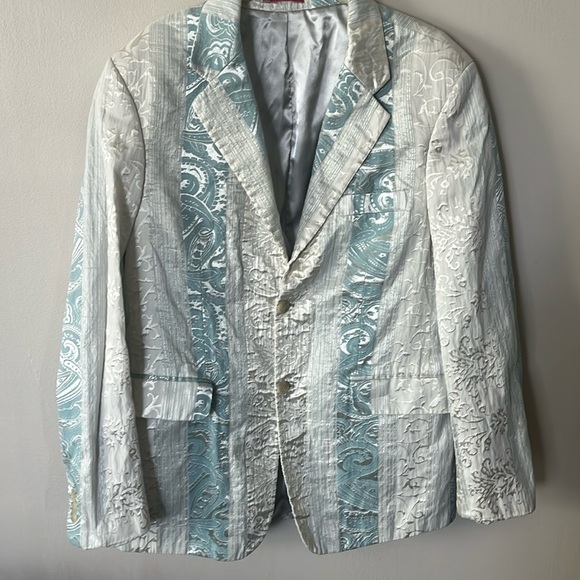 Mondo Men’s Metallic Brocade Blazer Jacket XL
